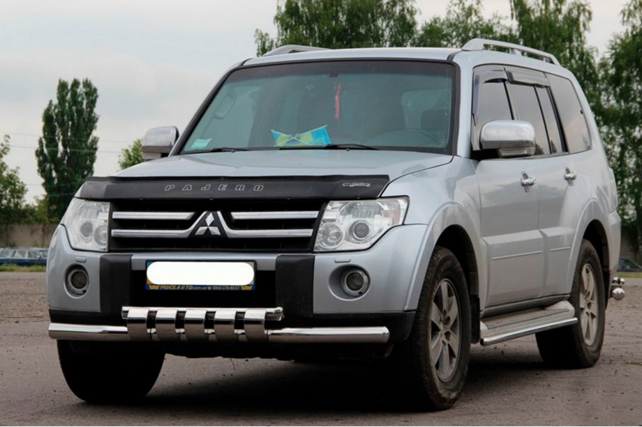 Mitsubishi Pajero Wagon IV 2006-2021 Protezione Anteriore ST015-13 (Acciaio Inox) Foto 3