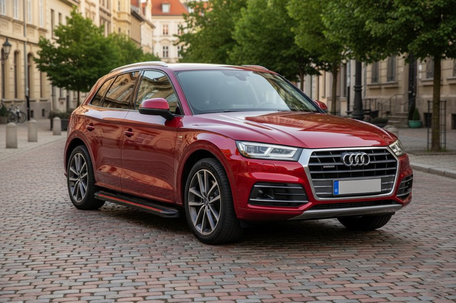 Audi Q5 2017-2025 Pedane Laterali Maya Red (2 pz, Alluminio) Image