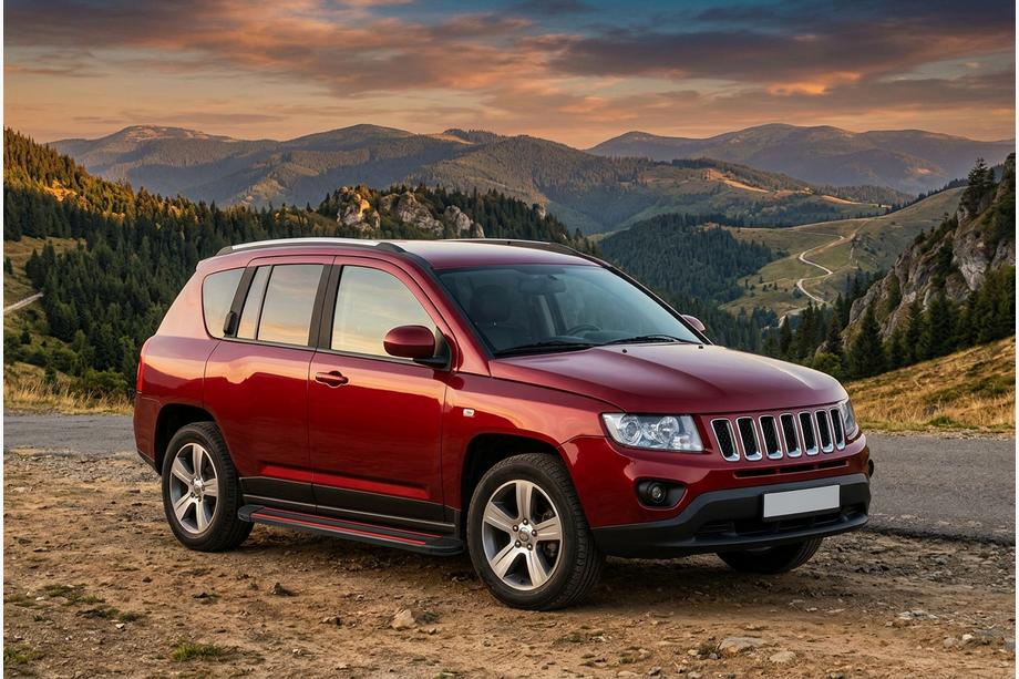Jeep Compass 2006-2016 Pedane Laterali Maya Red (2 pz, Alluminio) Image