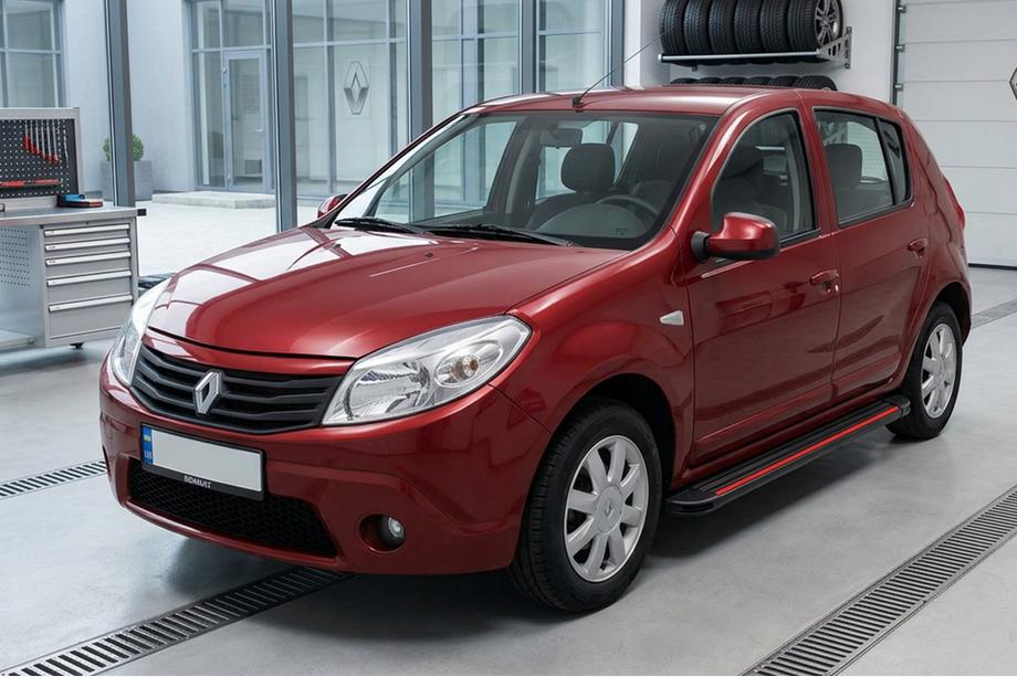 Renault Sandero 2007-2013 Pedane Laterali Maya Red (2 pz, Alluminio) Image