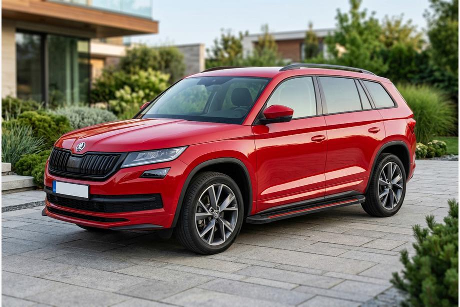 Skoda Kodiaq 2016-2023 Pedane Laterali Maya Red (2 pz, Alluminio) Image