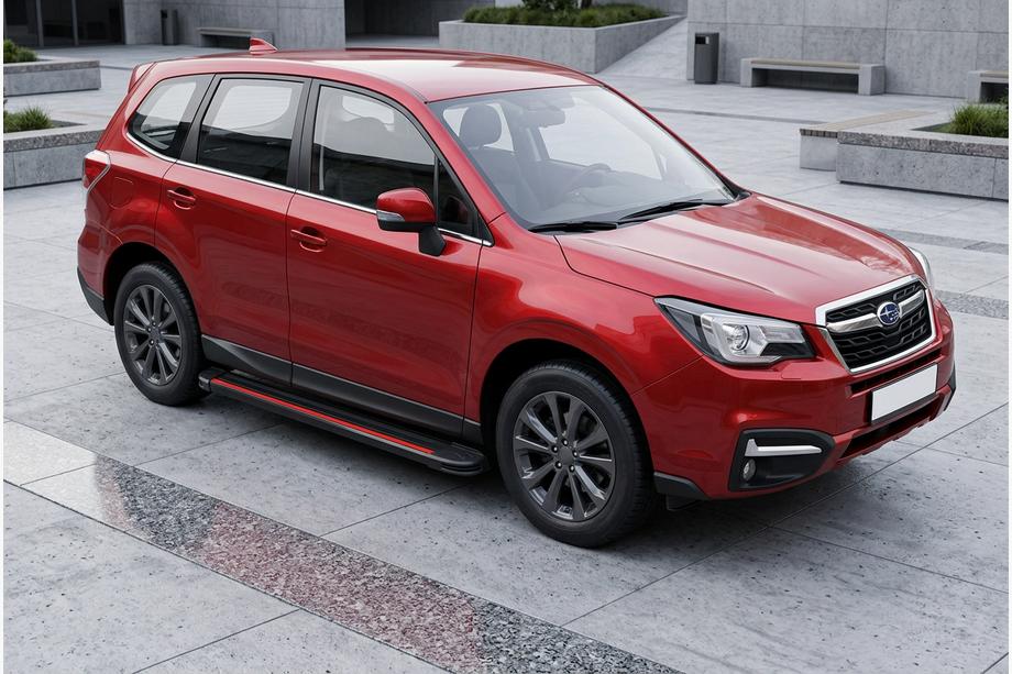 Subaru Forester 2013-2018 Pedane Laterali Maya Red (2 pz, Alluminio) Image