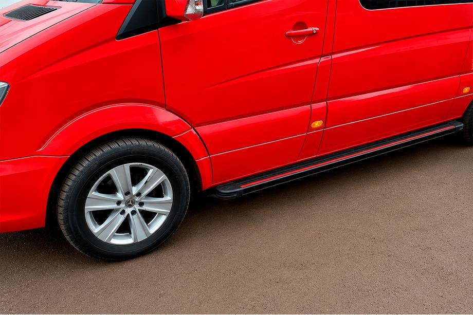 Volkswagen Crafter 2006-2016 Pedane Laterali Maya Red (2 pz, Alluminio) Lungo/ExtraLungo Foto 3