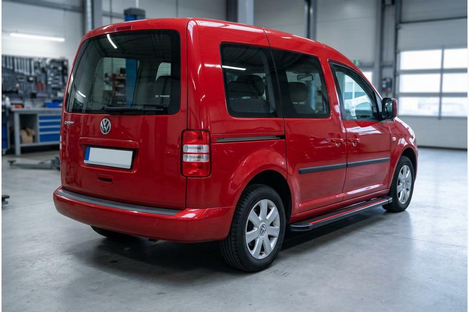 Volkswagen Caddy 2004-2010 Pedane Laterali Maya Red (2 pz, Alluminio) Image