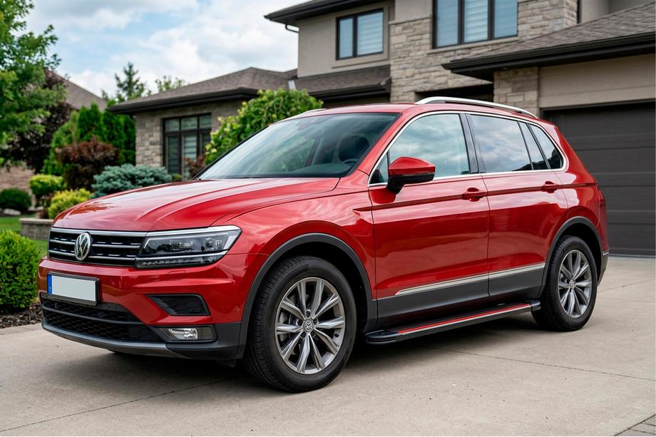Volkswagen Tiguan 2016-2023 Pedane Laterali Maya Red (2 pz, Alluminio) Image