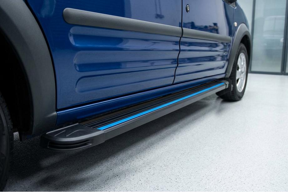 Ford Connect 2002–2006 Pedane Laterali Maya Blue (2 pz, Alluminio) Image