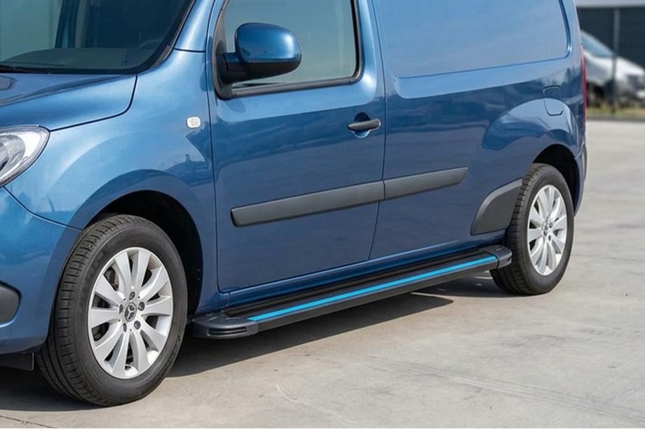 Renault Kangoo 2008–2020 Pedane Laterali Maya Blue (2 pz, Alluminio) Passo Lungo Image