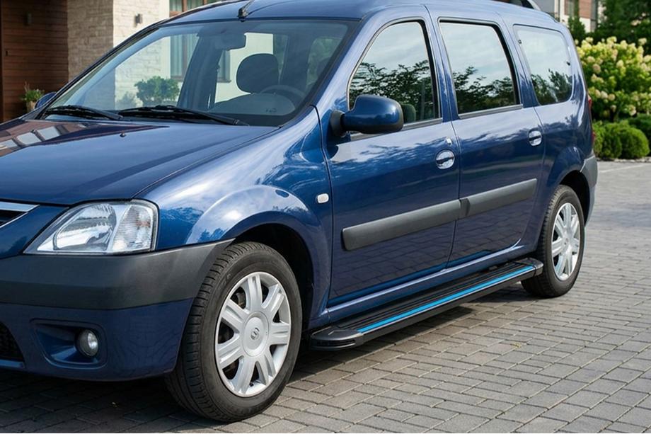 Renault Logan MCV 2005-2013 Pedane Laterali Maya Blue (2 pz, Alluminio) Foto 3