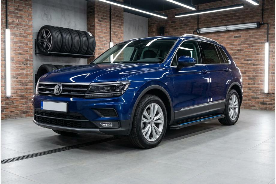 Volkswagen Tiguan 2016-2023 Pedane Laterali Maya Blue (2 pz, Alluminio) Image