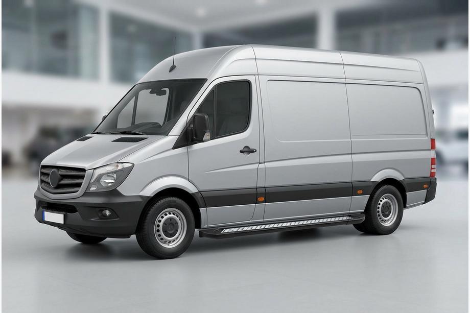 Volkswagen Crafter 2006-2016 Pedane Laterali New Vision Black (2 pz, Alluminio) Lungo/ExtraLungo Foto 1