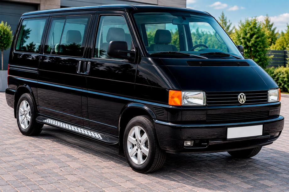 Volkswagen T4 Transporter 1990-2003 Pedane Laterali Vision New Black (2 pz, Alluminio) Image