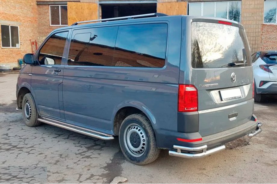 Volkswagen T6 2015-2024 Angolari posteriori AK003-Double (2 pz, acciaio inox) Foto 3
