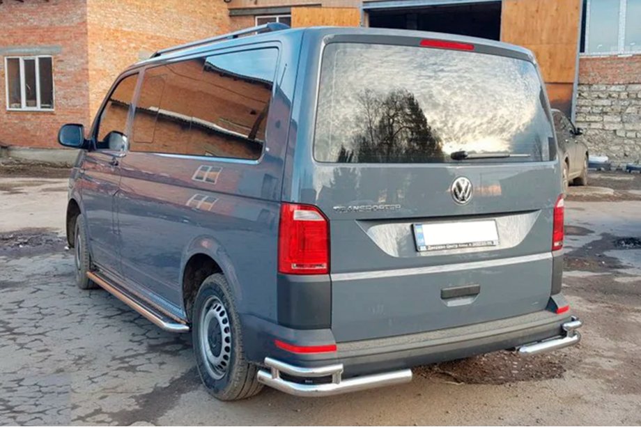 Volkswagen T6 2015-2024 Angolari posteriori AK003-Double (2 pz, acciaio inox) Foto 4