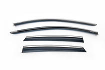 Seat Leon 2013-2020 Deflettori finestrini con profilo cromato (HB, 4 pz, Niken) foto 2
