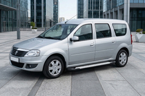 Renault Logan MCV 2005-2013 Pedane Laterali Allmond Grey (2 pz, Alluminio) foto 1