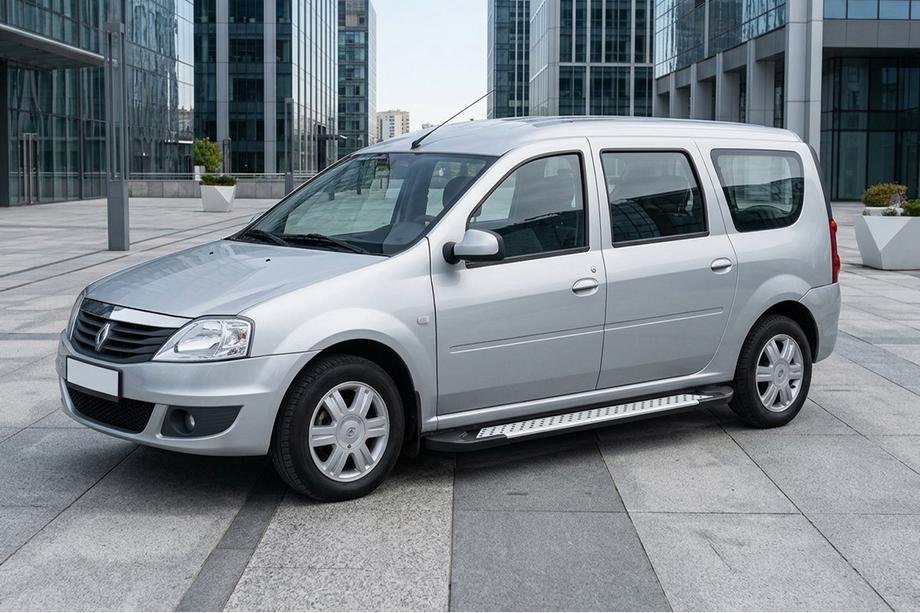 Renault Logan MCV 2005-2013 Pedane Laterali Allmond Grey (2 pz, Alluminio) Image