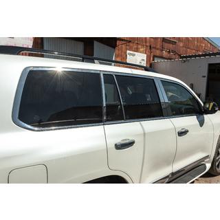 Kit completo cornici finestrini e montanti acciaio inox Toyota Land Cruiser 200 2007-2021 foto 2