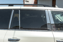 Lexus LX570/450d 2008-2022 Kit completo cornici finestrini e montanti acciaio inox foto 13