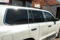 Lexus LX570/450d 2008-2022 Kit completo cornici finestrini e montanti acciaio inox foto 14