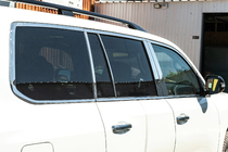 Lexus LX570/450d 2008-2022 Kit completo cornici finestrini e montanti acciaio inox foto 2