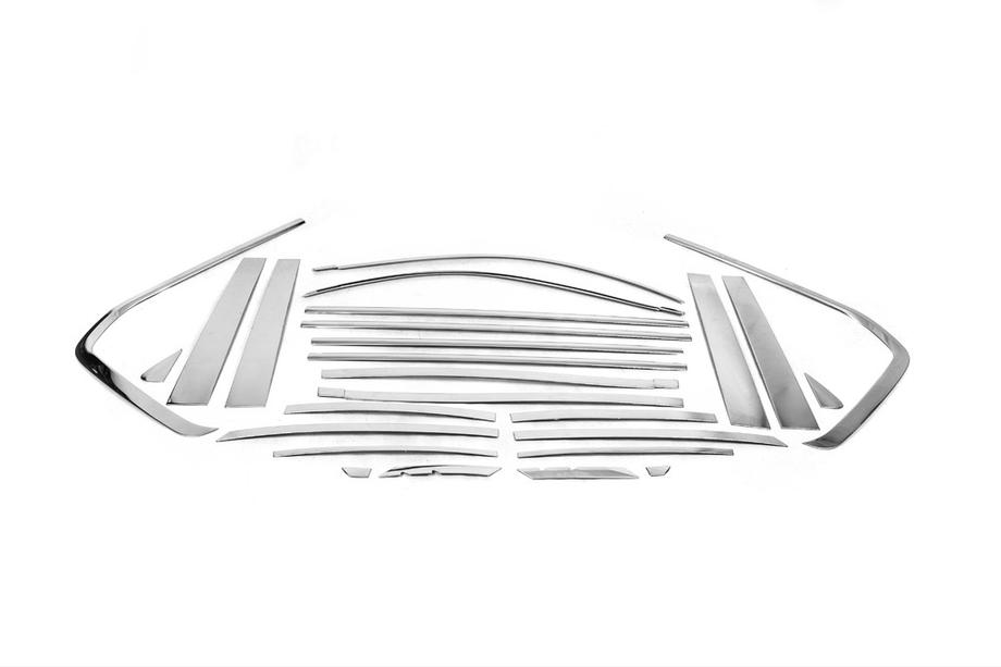 Lexus LX570/450d 2008-2022 Kit completo cornici finestrini e montanti acciaio inox Foto 4