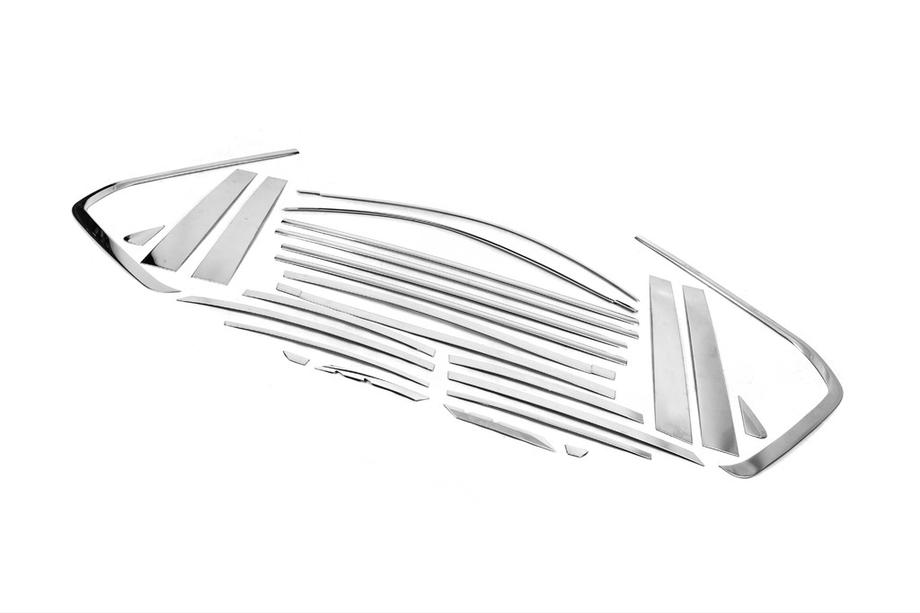 Lexus LX570/450d 2008-2022 Kit completo cornici finestrini e montanti acciaio inox Foto 5