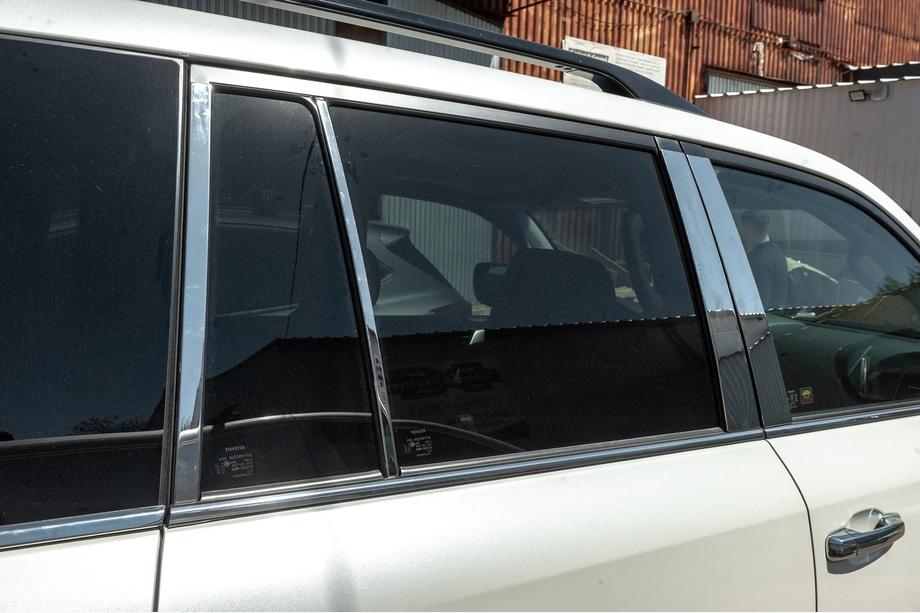 Lexus LX570/450d 2008-2022 Kit completo cornici finestrini e montanti acciaio inox Foto 12