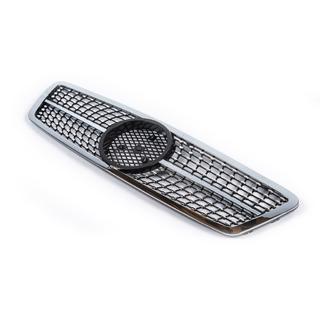 Griglia Anteriore Diamond Silver Mercedes C-class W203 2000-2007 foto 3
