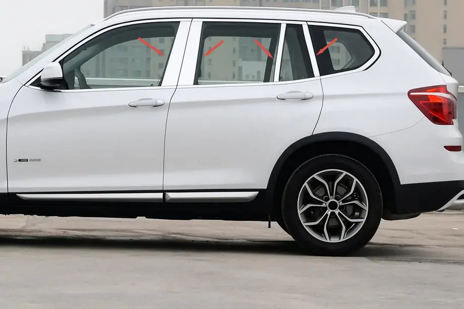 BMW X3 F25 2011-2018 Coperture montanti porta in acciaio inox Image