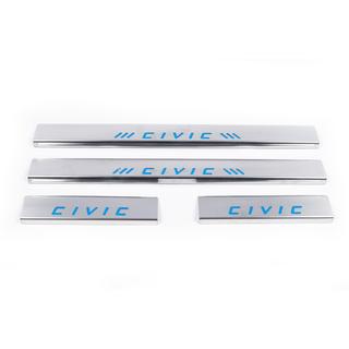 Battitacco blu (Carmos, 4 pz, acciaio inox) Honda Civic 1995-2001 foto 2