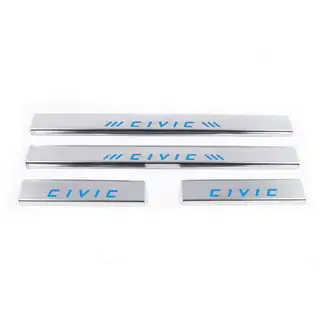 Battitacco blu (Carmos, 4 pz, acciaio inox) Honda Civic 1995-2001 foto 2