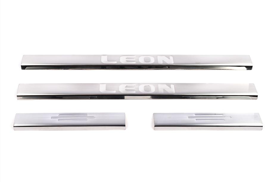 Seat Leon 2013-2020 Battitacco Carmos V1 (4 pz, acciaio inox) Foto 2