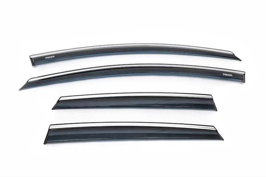 Opel Astra J 2009-2015 Deflettori finestrini con profilo cromato HB/SD (4 pz, Niken) Foto 2
