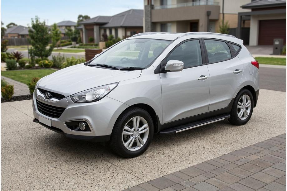 Hyundai IX-35 2010-2015 Pedane laterali Bosphorus Grey (2 pz, alluminio) Image