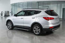 Hyundai Santa Fe 3 2012-2018 Pedane laterali Bosphorus Grey (2 pz, alluminio) foto 1