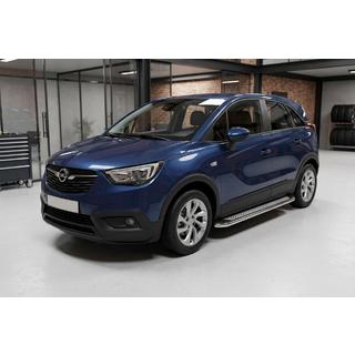 Pedane Laterali Maydos V2 (2 pz, Alluminio e Acciaio Inox) Opel Crossland X 2017-2024 foto 1