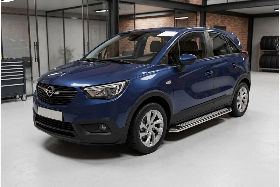 Opel Crossland X 2017-2024 Pedane Laterali Maydos V2 (2 pz, Alluminio e Acciaio Inox) Image