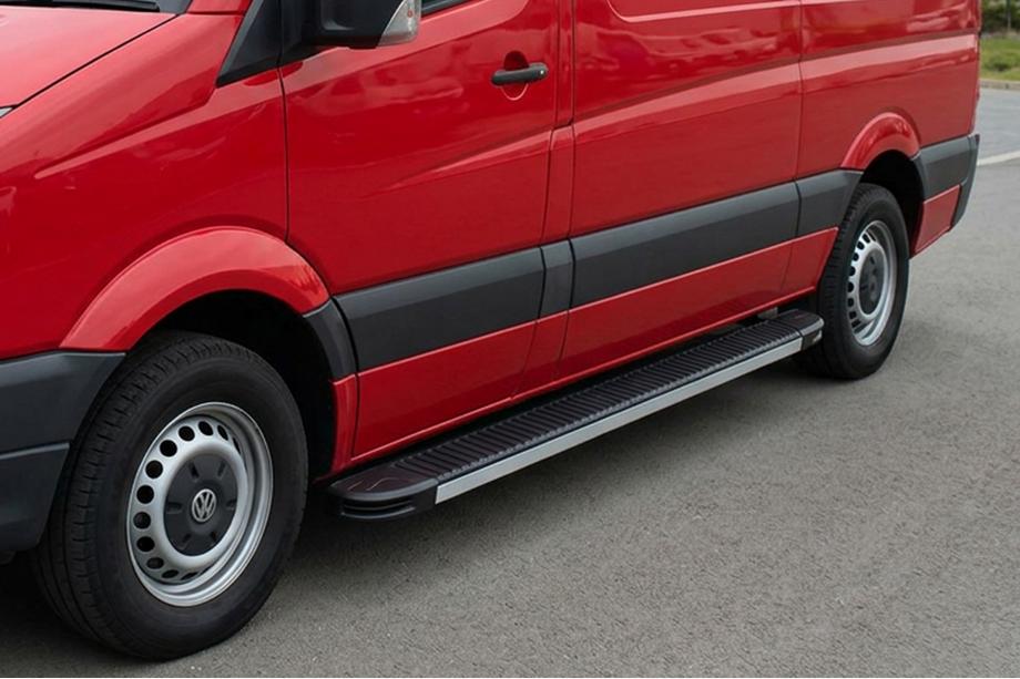 Volkswagen Crafter 2016- Pedane Laterali Maya V1 (2 pz, Alluminio) Lungo/ExtraLungo Foto 1