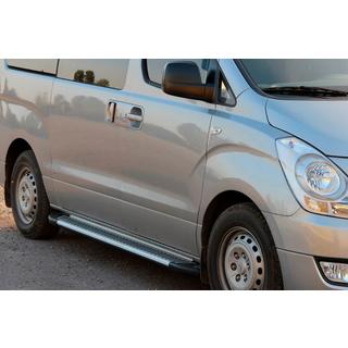 Pedane Laterali Line (2 pz, Alluminio) Hyundai H300, H1, Starex 2008-2020 foto 2