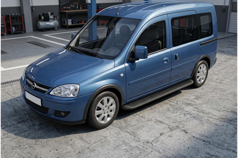 Opel Combo 2002–2012 Pedane Laterali Tayga Black (2 pz, Alluminio) Image