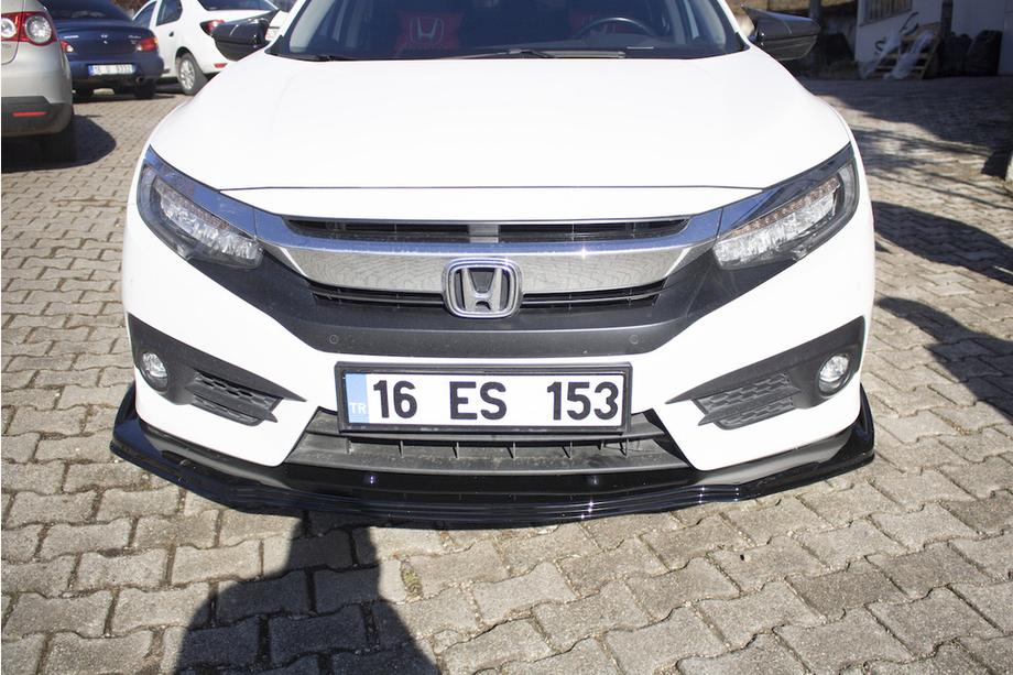 Honda Civic Sedan X 2016-2021 Labbro anteriore V1 (nero) Foto 4