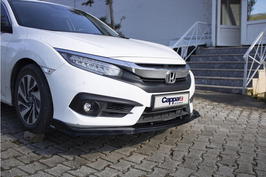 Honda Civic Sedan X 2016-2021 Labbro anteriore V1 (nero) Foto 7