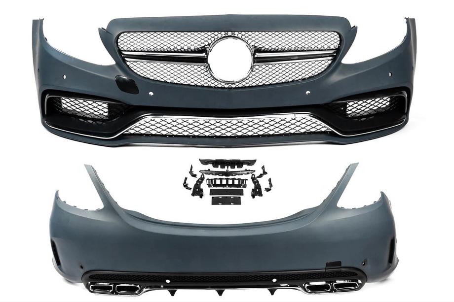 Mercedes C-class W205 2014-2021 Kit carrozzeria con paraurti posteriore completo (AMG C63-designs 2014-2018) Foto 5