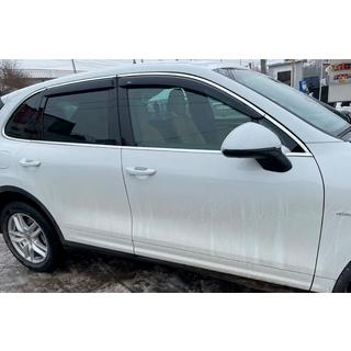 Deflettori finestrini con striscia cromata (4 pz, HIC) Porsche Cayenne 2010-2017 foto 2