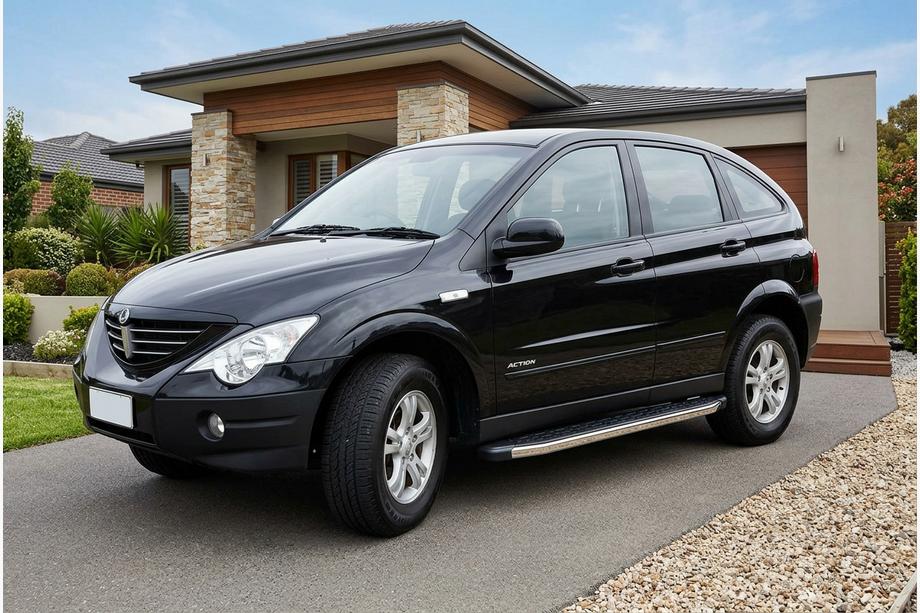 SsangYong Action 2005-2018 Pedane Laterali BlackLine (2 pz, Alluminio) Image