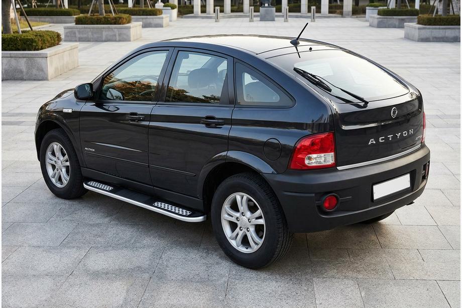 SsangYong Action 2005-2018 Pedane Laterali Tayga V2 (2 pz, Alluminio) Image