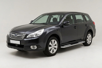 Subaru Outback 2009-2014 Pedane Laterali Tayga V2 (2 pz, Alluminio) foto 1