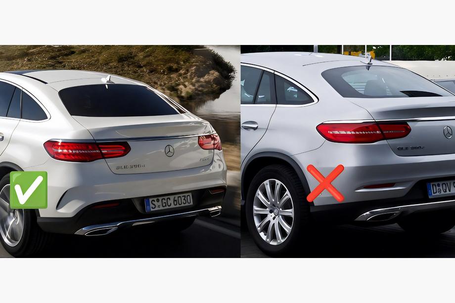 Mercedes GLE coupe C292 2015-2019 Paraspruzzi Premium con minigonne (4 pz) Foto 3