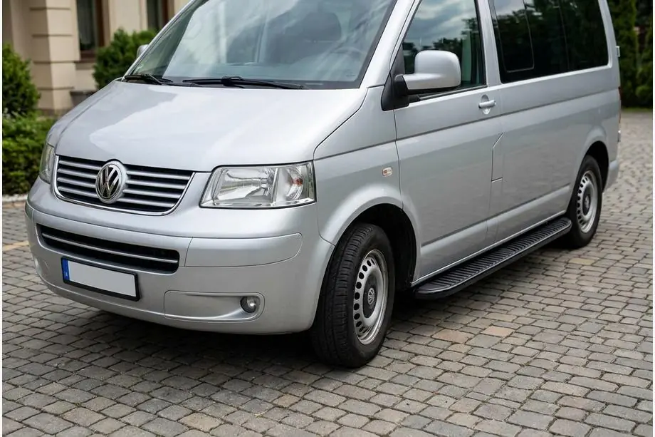 Volkswagen T5 Transporter 2003-2010 Pedane Laterali Tayga Black (2 pz, Alluminio) Image