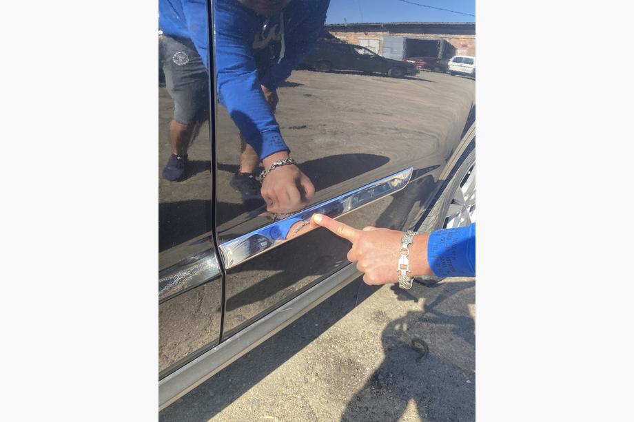Hyundai Santa Fe 2 2006-2012 Modanature porta acciaio inox (4 pz) Foto 8